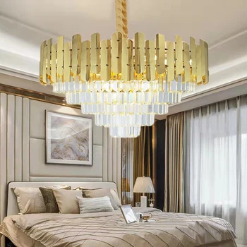 Роскошная современная лампа для спальни, гостиной, креативная хрустальная светодиодная люстра, отель, вилла, квартира, люстра для внутреннего освещения