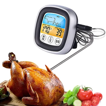 Цифровой Кухонный термометр для мяса, Нержавеющий Водонепроницаемый датчик температуры мяса, измеритель температуры барбекю для кухонной духовки