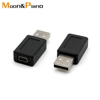 Разъемы USB-Mini USB, адаптер USB 2.0, Компьютерные кабели, легкая форма, черный цвет, USB-конвертер