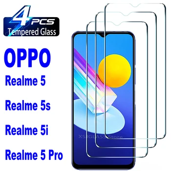 2/4 шт. Закаленное стекло для OPPO Realme 5 5i 5s Pro Защитная стеклянная пленка для экрана