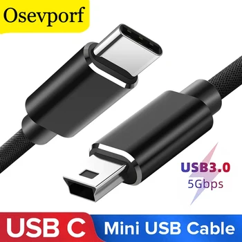 Кабели USB Type C 3,0 к USB Mini B OTG Конвертер USB C Шнуры для передачи данных Mini B Адаптер для камеры с жестким диском, принтера, кабеля Piano Typec