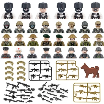 Спецназ SWAT Ghost Строительные блоки WW2 фигурки военных солдат Немецкой британской армии, оружейный шлем, кирпичи, детские игрушки в подарок