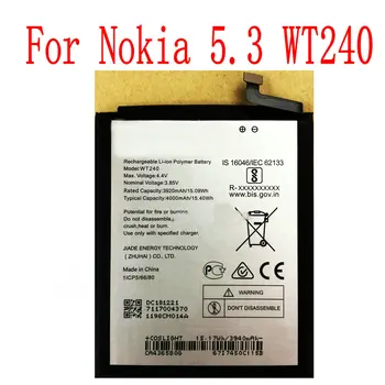 Абсолютно новый высококачественный аккумулятор 4000 мАч WT240 для мобильного телефона Nokia 5.3 3.2/2.3 TA-1154 TA-1156
