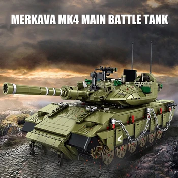 Военный Израиль Merkava MK4 Основная Боевая Модель Танка Строительные Блоки WW2 Фигурки Солдата Армии Кирпичи Детские Игрушки 