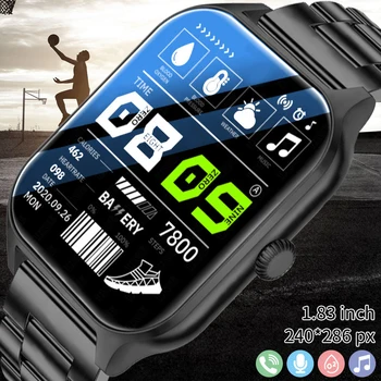 2023 Новые спортивные смарт-часы Для мужчин, Bluetooth-вызов, полный сенсорный экран, Пользовательский циферблат, Мониторинг здоровья, Спортивные водонепроницаемые умные часы