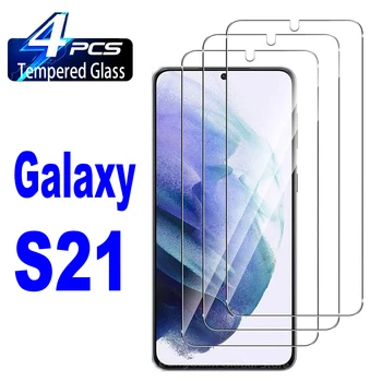 4 Шт. HD Закаленное Стекло Для Samsung Galaxy S21 S22 S23 S21 + S22 + S23 + S20FE S21FE 5G Отпечаток пальца Разблокировка Экрана Защитное Стекло