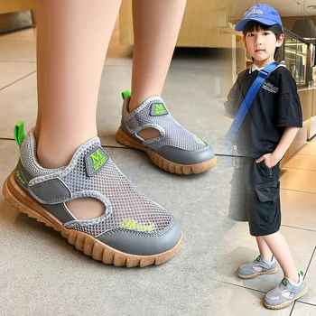 2023 летняя новая детская спортивная обувь с дышащей сетчатой поверхностью для мальчиков, повседневная обувь для девочек, сетчатая обувь