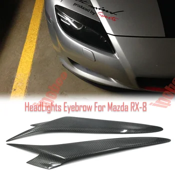 Высококачественное Настоящее Углеродное волокно + FRP Крышка фары Брови Отделка век Наклейка Наклейки Для Mazda RX-8