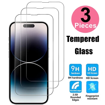 3шт Закаленное Стекло Для iPhone 14 PRO MAX Защитная Пленка Для экрана Для iPhone 13 12 11 X XS Max XR 7 8 Plus SE 2022 14Pro 14ProMax Glass