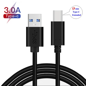 кабель быстрого зарядного устройства 3A с удлиненным наконечником USB Type-C длиной 9 мм для Oukitel K13 Pro, K10, WP1, WP2, WP5000, K10000 Max, для BQ 5541L Shark Rush