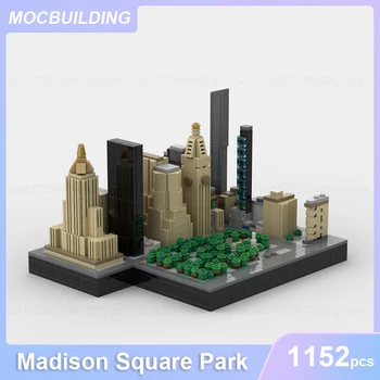 Мэдисон-сквер-Парк, Нью-Йорк, MOC, строительные блоки, модель, сделай сам, собери кирпичи, Архитектура, Развивающие, креативные, детские игрушки, подарки, 1152 шт.