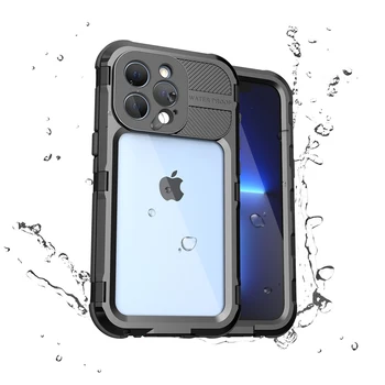 Металлический чехол для Apple iPhone 13 Pro Водонепроницаемый противоударный пылезащитный жесткий экран Полное покрытие