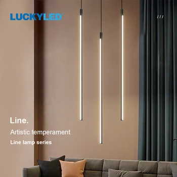 Подвесной светильник LUCKYLED Line Strip, прикроватный светодиодный подвесной светильник для спальни, Домашний декор, подвесные светильники для гостиной, столовой