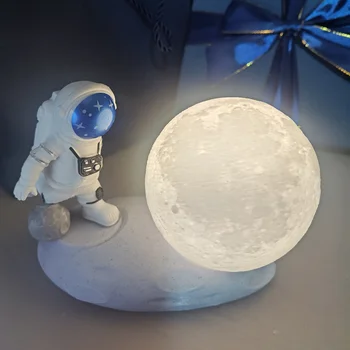 Novely Spaceman светодиодный ночник современный декор из смолы астронавт Луна ночник креативная настольная лампа подарок на день рождения