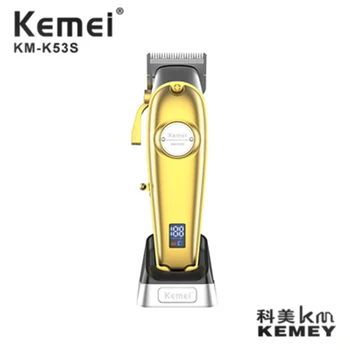 Kemei Триммер для волос USB Перезаряжаемая машинка для стрижки волос Масляная Машинка для стрижки волос с жидкокристаллическим дисплеем Мужская Электрическая машинка для стрижки волос