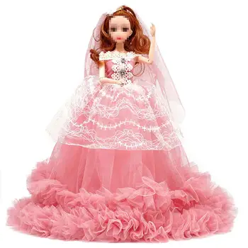 Мини-Имитирующая Кукла Со Свадебным Платьем Игрушка Для Детей Хобби Девочек Забавные Игрушки Аксессуары