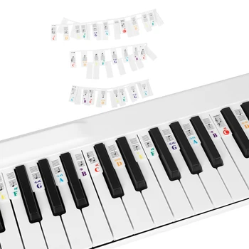 61 Клавиша 88 Съемных клавишных нот для наклеек клавиш, Наклейки на клавиатуру, Маркерная накладка для аппликатуры пианино