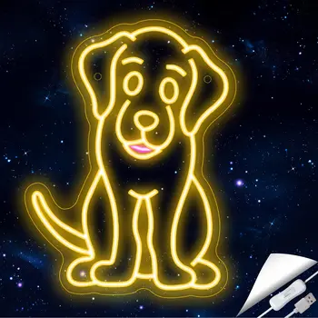 Форма ночного светильника с рисунком собаки из аниме Неоновая вывеска, изготовленная на заказ для бара Kawaii Room Decor, магазина неоновых украшений