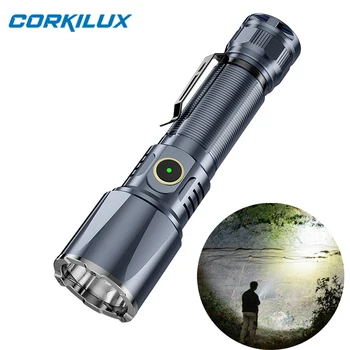 Фонарик CORKILUX CX2 21700 EDC Ультра мощный тактический светодиодный фонарь Type C USB Перезаряжаемый Охотничий фонарь для самообороны прожектор