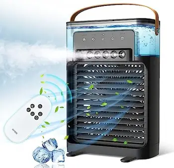 Вентилятор кондиционера, Персональный Испарительный Охладитель воздуха, Сверхшумный Мини-вентилятор воздушного охлаждения с функцией естественного ветра, 5 Видов холодного тумана