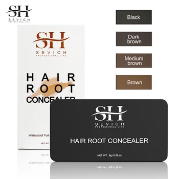 Новая пудра для теней для волос 8 г, подкраска корней волос, Модифицированная отделка, натуральное покрытие, серая пудра для бровей с кисточкой