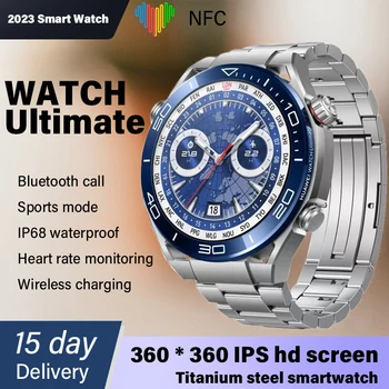 Часы Ultimate Мужские Смарт-Часы Спортивный Фитнес-Мониторинг для Женщин Bluetooth Call HD Экран IP68 Часы из Титановой Стали 2023 NFC