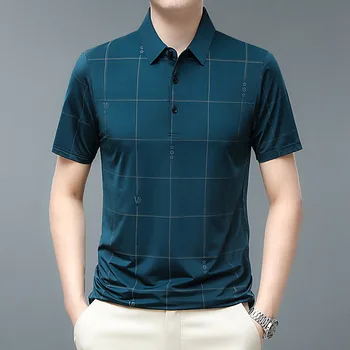 Мужская рубашка поло, теннисная рубашка в горошек с графическим принтом Плюс размер, топы на каждый день с коротким рукавом, базовая уличная одежда, рубашка для гольфа, деловой воротник