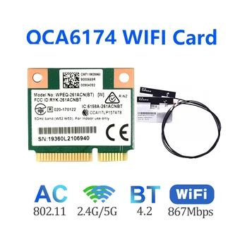 QCA6174 Карта Wi-Fi WPEQ-261ACN (BT) + 2XAntenna 802.11AC 867M QCA6174 Bluetooth 4.2 WIFI 5 мини-карт PCIe