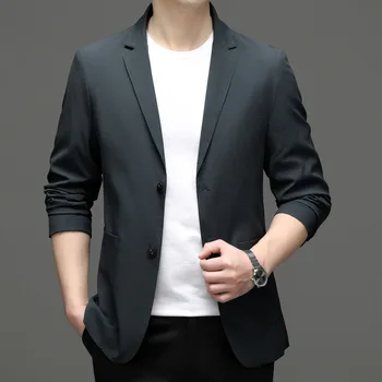6393-2023 Весенне-осенний новый маленький костюм мужской корейской версии приталенного костюма мужской молодежный пиджак большого размера деловой тренд