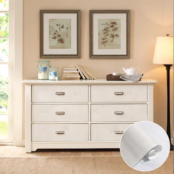 Белые Текстурные виниловые наклейки для шкафа, Шикарный домашний декор, самоклеящиеся обои, Современные обои для обновления ПВХ