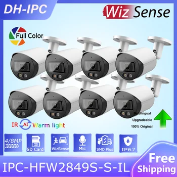 Оригинальные камеры видеонаблюдения Dahua 8MP Dual Light с цветной пленкой IPC IPC-HFW2849S-S-IL WizSense со Встроенным микрофоном и слотом для SD-карты