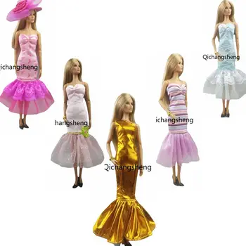 30 см Маленькое платье с рыбьим хвостом для куклы Барби, Одежда для Вечеринки, Наряды Принцессы для Одежды для Барби, Аксессуары для кукол 1/6, Детская игрушка