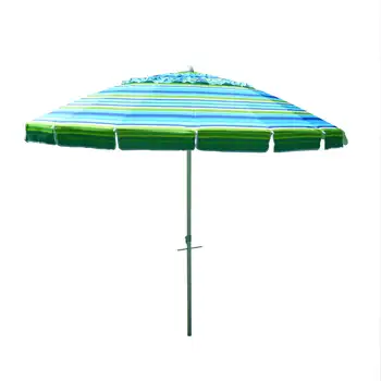 8-дюймовый пляжный зонт с защитой от ультрафиолета, вентилируемый, наклонный шест, песчаный якорь, сумка для переноски, синий/зеленый