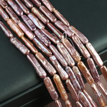 Натуральный жемчуг, Фиолетовая Длинная полоска, Изысканная форма, элегантный внешний вид для изготовления ювелирных изделий своими руками, браслет ручной работы, ожерелье Длиной 36 см