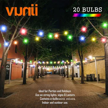 VUNJI IP65 RGB Globe G50 Milky Bulb String Подключаемые Наружные Струнные Светильники Для Свадебной вечеринки Красочные Гирлянды