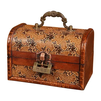 Деревянная коробка Ювелирные изделия в винтажном стиле, жемчужное ожерелье, браслет, подарочная маленькая коробка, органайзер для хранения, коробка ручной работы, китайский стиль, Европейский