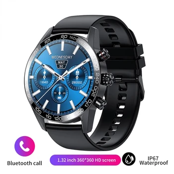 Часы с 360 AMOLED HD экраном Для мужчин, Умные часы с Bluetooth-вызовом, Умные часы 2023, Модные Деловые часы, Новый Умный браслет для Мужчин