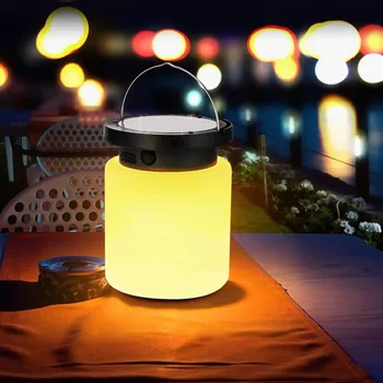Светодиодный красочный силиконовый фонарь, Солнечная USB-дыхательная лампа двойного питания, Аварийная Уличная лампа безопасности для декора сада