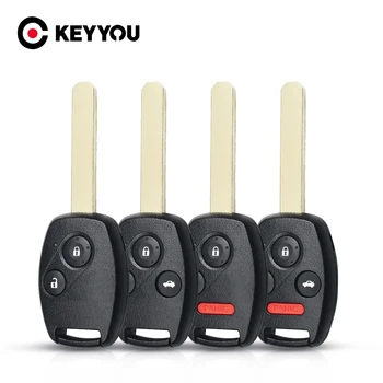 KEYYOU Замена Корпуса дистанционного ключа автомобиля Для Honda Accord Civic CRV Pilot Insight 2 2+1 3 3+1 4 Кнопки Fob Чехол для автоматического ключа