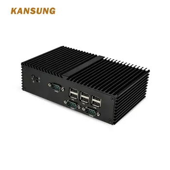 Kansunh K190X Безвентиляторный Мини-ПК Bay trail J1900 Микрокомпьютер Без Вентилятора 7rs232 VGA Dual LAN Linux Ubuntu Компьютер Промышленный ПК