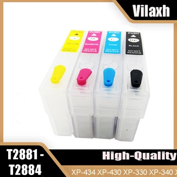 vilaxh 288XL T288 T2881 - T2884 Без Чипа Заправляемый Чернильный Картридж для принтера Epson XP-434 XP-430 XP-330 XP-340 XP-446 XP-440