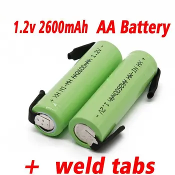 AA 1,2 В 2600 мАч перезаряжаемая батарея Ni MH аккумулятор green shell электробритва Philips зубная щетка со сварочным наконечником