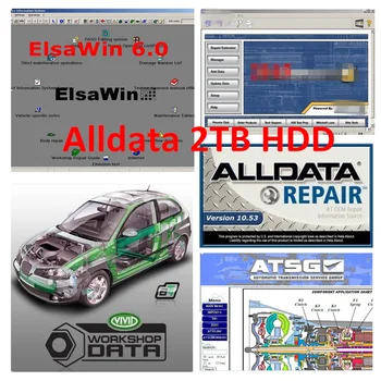 2022 Горячее программное обеспечение для автоматического ремонта Alldata 10.53 Vivid workshop data ElsaWin6.0 ATSG Auto ..data 3.45 Mit ..ell хорошо устанавливается на жесткий диск емкостью 2 ТБ