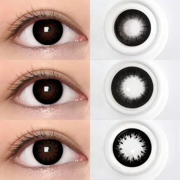 Magister 2 шт. Черные цветные контактные линзы большого диаметра для глаз Beauty Pupil, линзы для макияжа Yearly Natura