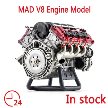 MAD Двигатель V8, модель внутреннего сгорания, комплект для сборки, RC Полный имитационный двигатель, подходит для радиоуправляемого автомобиля, подарок на день рождения