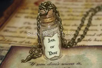 12шт Ожерелье из кувшина Грязи с брелоком-ключом Пираты Карибского моря Джек Воробей Ожерелье Тиа Далма из бронзы