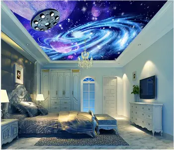 3d обои на заказ фото Фэнтези Вселенная космос галактика потолочная фреска домашний декор 3d настенные фрески обои для гостиной