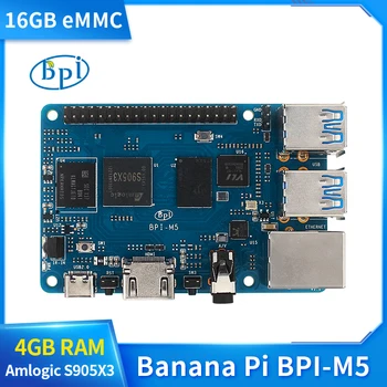 Banana Pi BPI M5 Одноплатный Компьютер Amlogic S905X3 с чипом 4 ГБ оперативной памяти 16 ГБ eMMC с 4 Портами USB 3.0 Корпус Вентилятор Радиатор