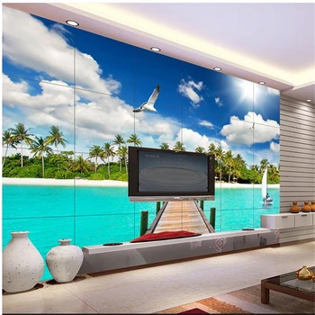 beibehang HD 3D средиземноморский пейзаж ТВ фон декоративная живопись фреска гостиная спальня обои papel de parede sala