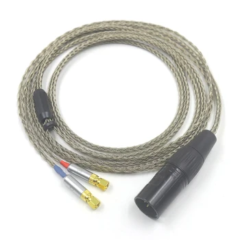 16 жил, литц 7N OCC, посеребренный графеновый кабель для наушников (с винтом) Hifiman HE6 HE5 HE400 HE500 HE600
